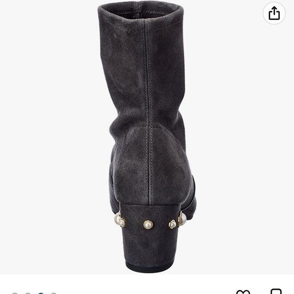 Stuart Weitzman Siggy 60 Pearl Suede Bootie size 10, slate grey - Picture 3 of 9